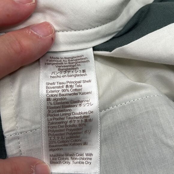 J. Crew Factory 7" flex chino shorts in Dark Eucalyptus size 36 NWOT- Flaw - Picture 10 of 14